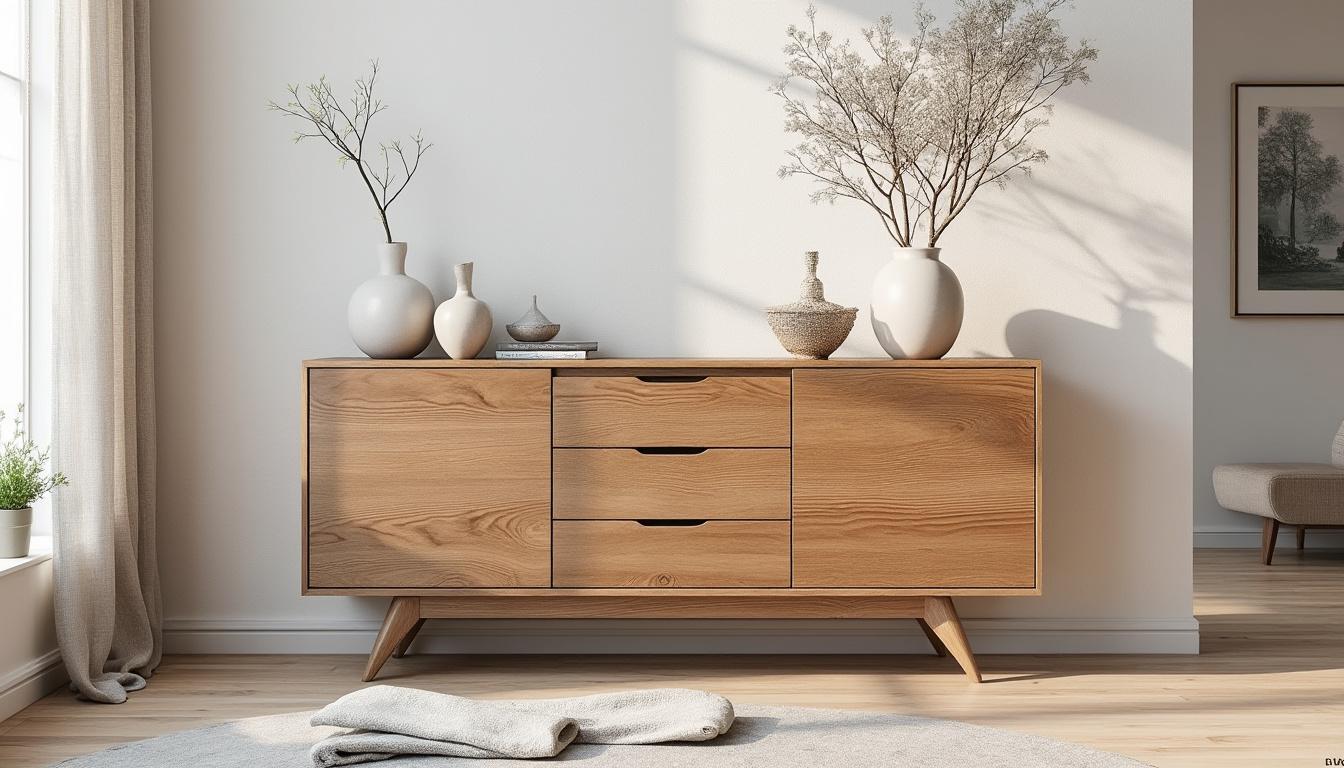 Buffet Bandol en bois de manguier 80x40x75 cm : Élégance naturelle pour votre intérieur