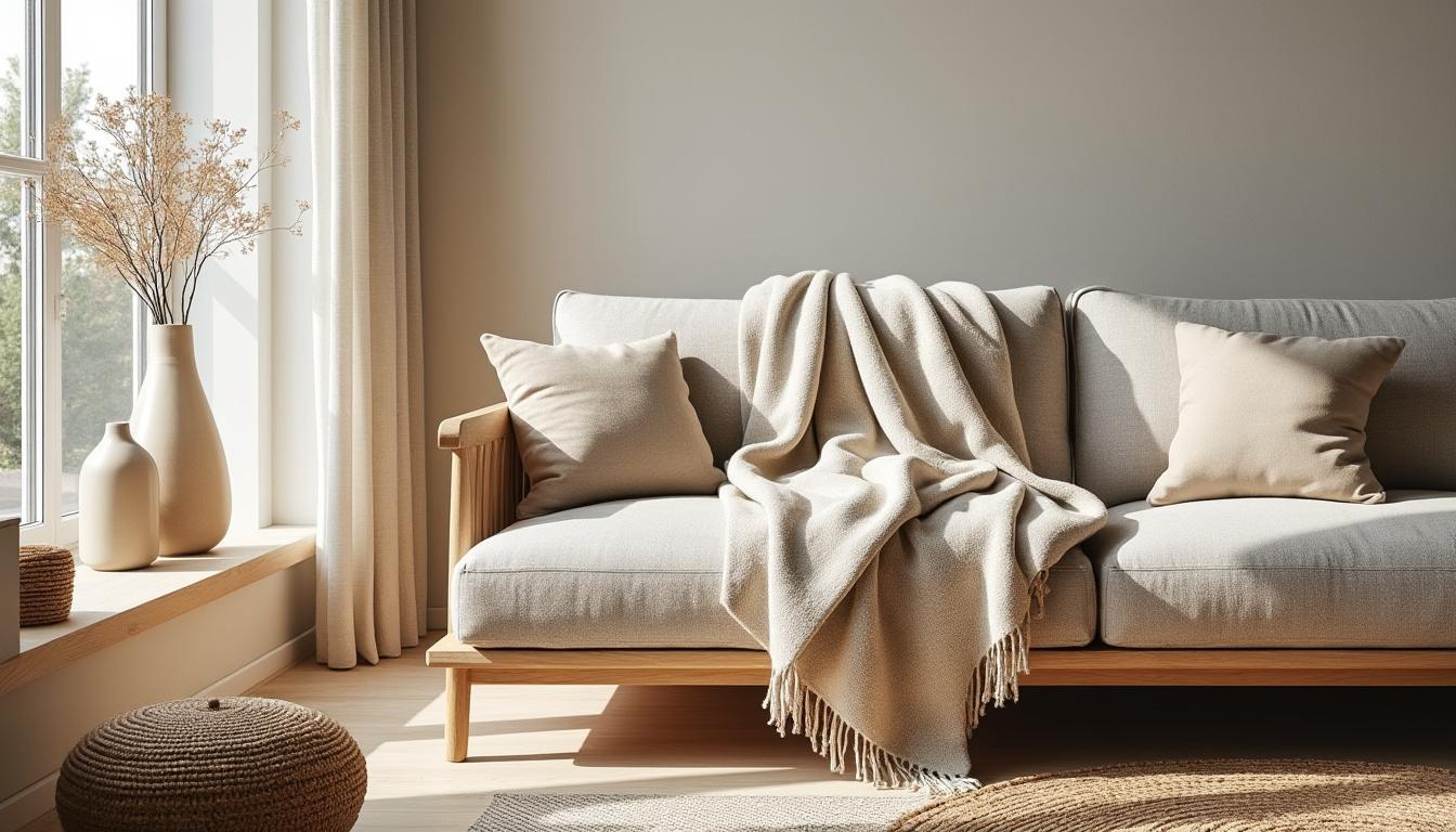 découvrez le plaid en laine sandstone beige 130x180 cm, alliant chaleur et douceur pour un confort optimal dans votre intérieur. parfait pour cocooner avec style.