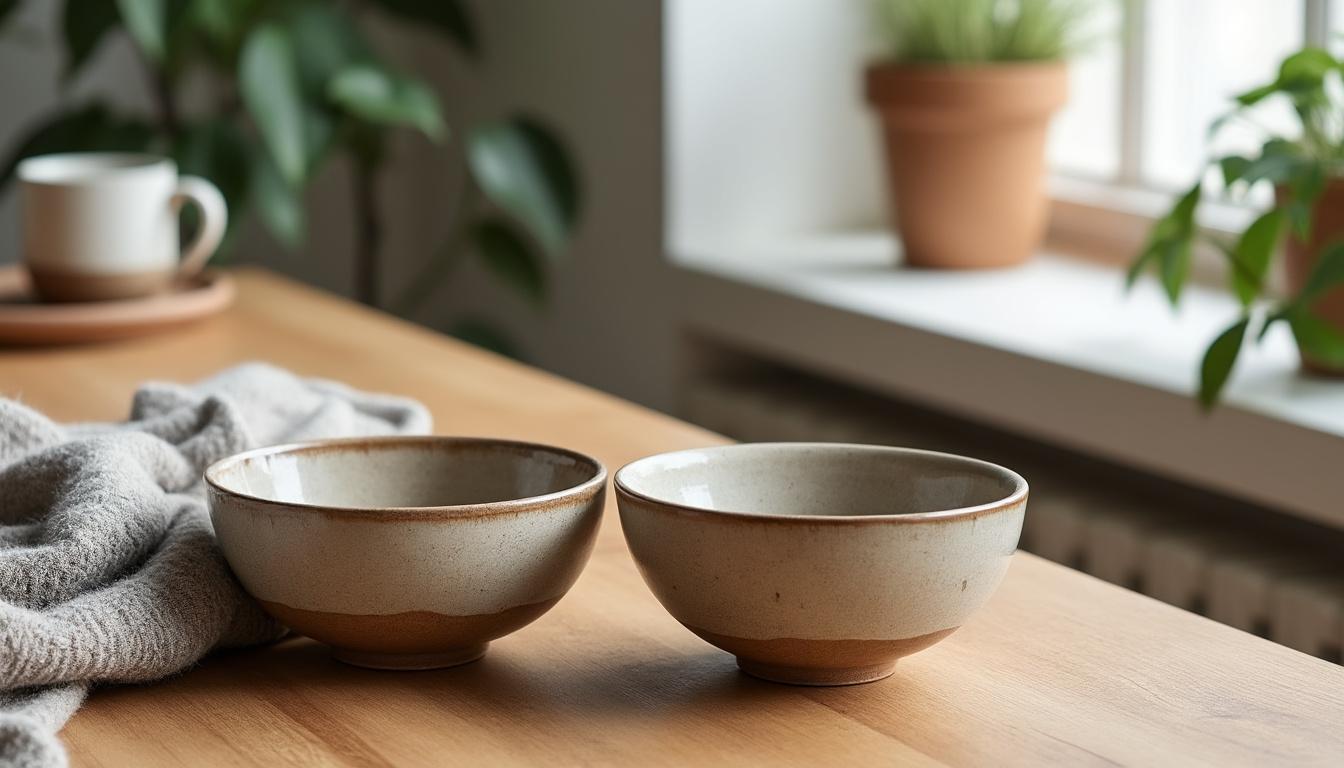 découvrez notre set de 2 bols à ramen vintage des années 70, au diamètre de 19 cm, parfaits pour savourer vos plats asiatiques avec style et authenticité.